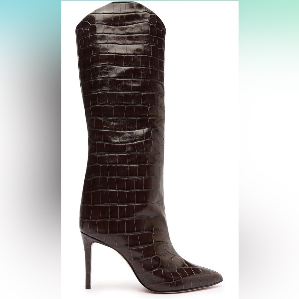 Schutz Maryana Croc-Embossed Knee-High Boots